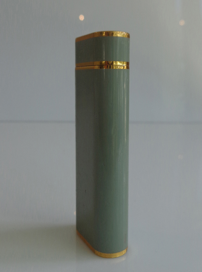 CARTIER PARIS GOLD PLATED LIGHTER GREEN LACQUERED WITH ITS CASE